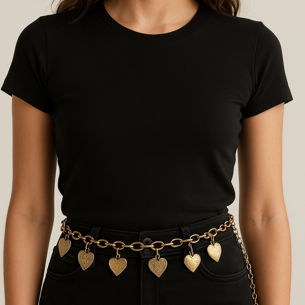 Gold Heart Chain Belt